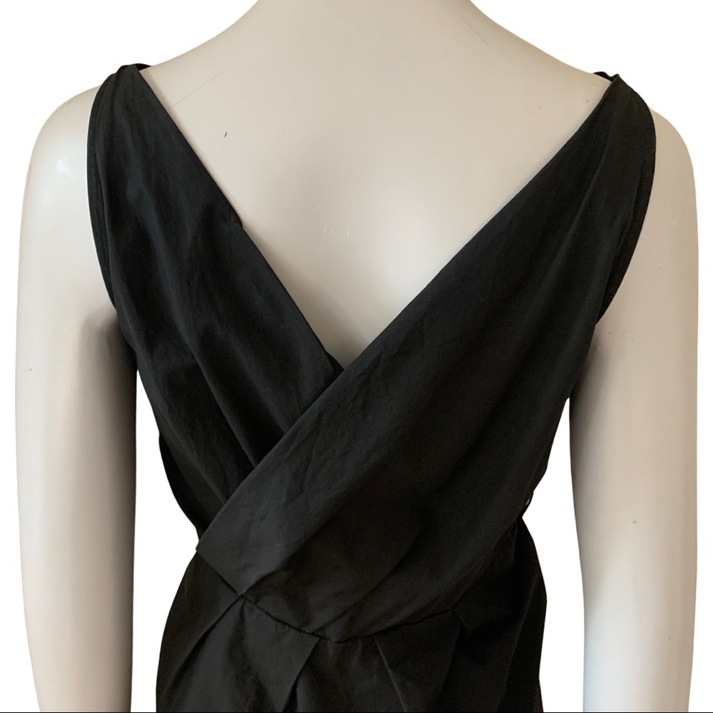 MARC JACOBS Bubble Hem Black Dress Cotton Poplin Sleeveless V-Neck LBD Size 4 - Picture 6 of 15